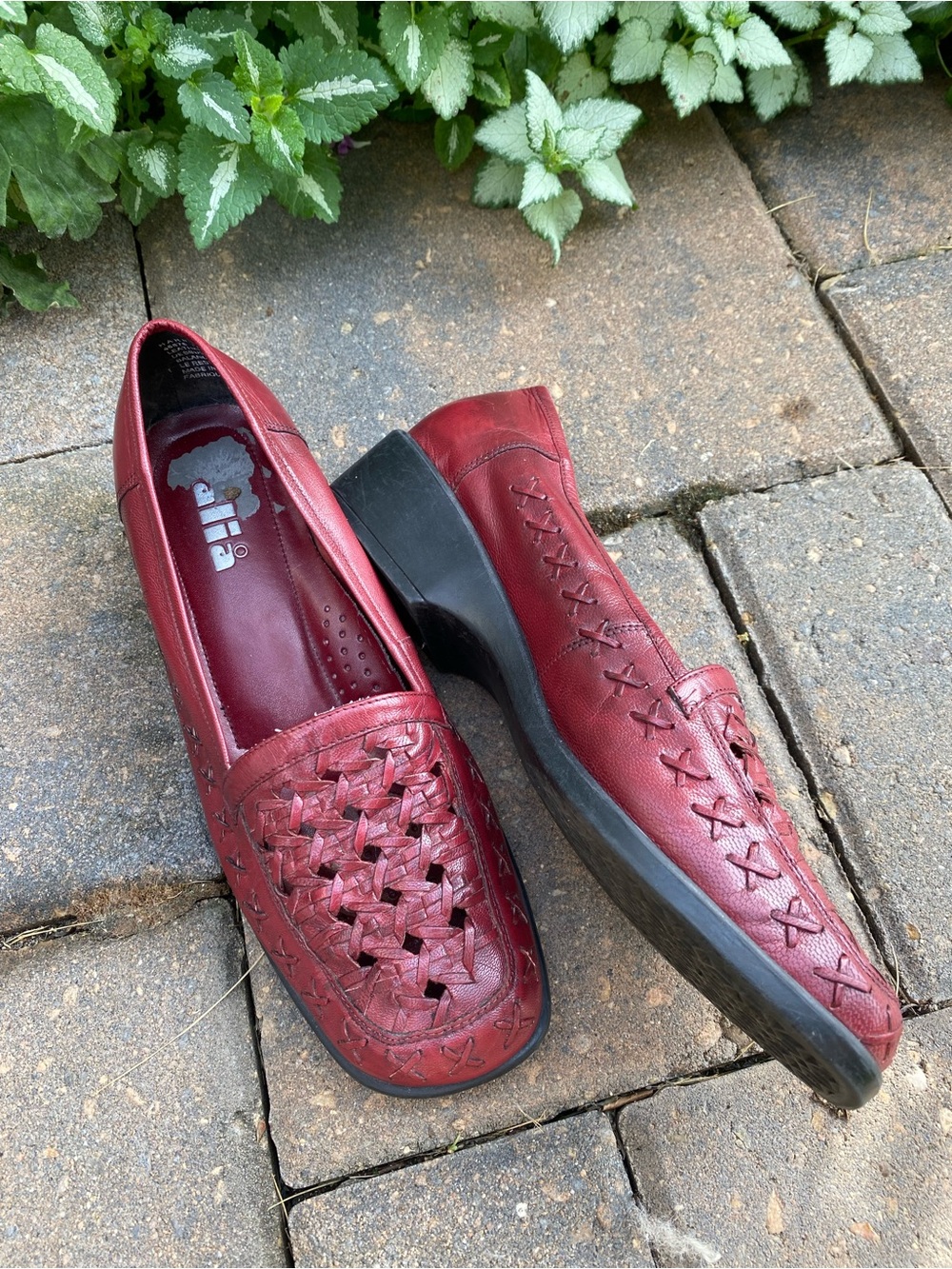 Alia "Harriet" Burgundy Leather Loafers — Size 7.5 M Summer Sale